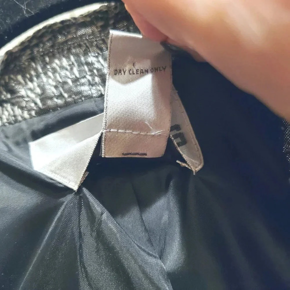 Chico's Y2K Vintage Dark Silver Gray Metallic Jacquard Textured Jacket Blazer 3 - Picture 10 of 12